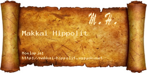 Makkai Hippolit névjegykártya